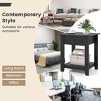 Costway Table de Chevet 1/2 PCS avec Tiroir, Table de Chevet Moderne à 3 Niveaux avec Étagère Ouverte pour Chambre à Coucher Blanc/Noir