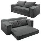 Canapé convertible 2 places de 75 pouces, futon avec 2 oreillers, canapé-lit sans cadre pour salon et chambre à coucher, aucun assemblage requis
