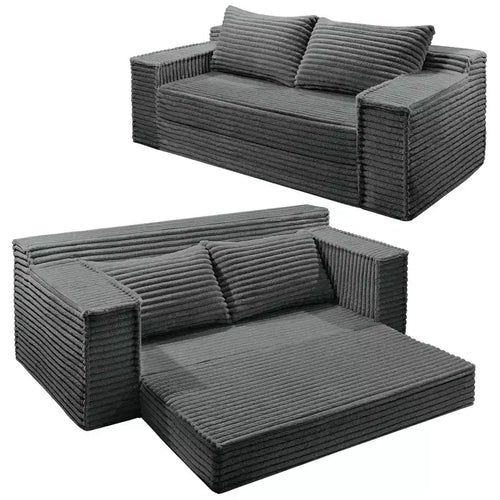 Canapé convertible 2 places de 75 pouces, futon avec 2 oreillers, canapé-lit sans cadre pour salon et chambre à coucher, aucun assemblage requis