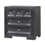 Table de chevet Royal Hampton Kizie, 3 tiroirs, USB A-C, Bois noir vieilli, 28 pouces
