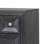 Table de chevet Royal Hampton Kizie, 3 tiroirs, USB A-C, Bois noir vieilli, 28 pouces