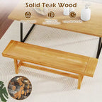 Banc en bois massif Costway, style rustique de ferme, étroit, pour 3 personnes