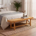Banc en bois massif Costway, style rustique de ferme, étroit, pour 3 personnes