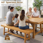 Banc en bois massif Costway, style rustique de ferme, étroit, pour 3 personnes
