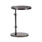 Kate and Laurel Engles Adjustable Oval Metal Table, Pewter, 15x10x28