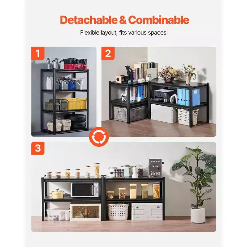 Étagères de rangement 20 P x 40 L x 57 H 4 niveaux pour garage robustes portables