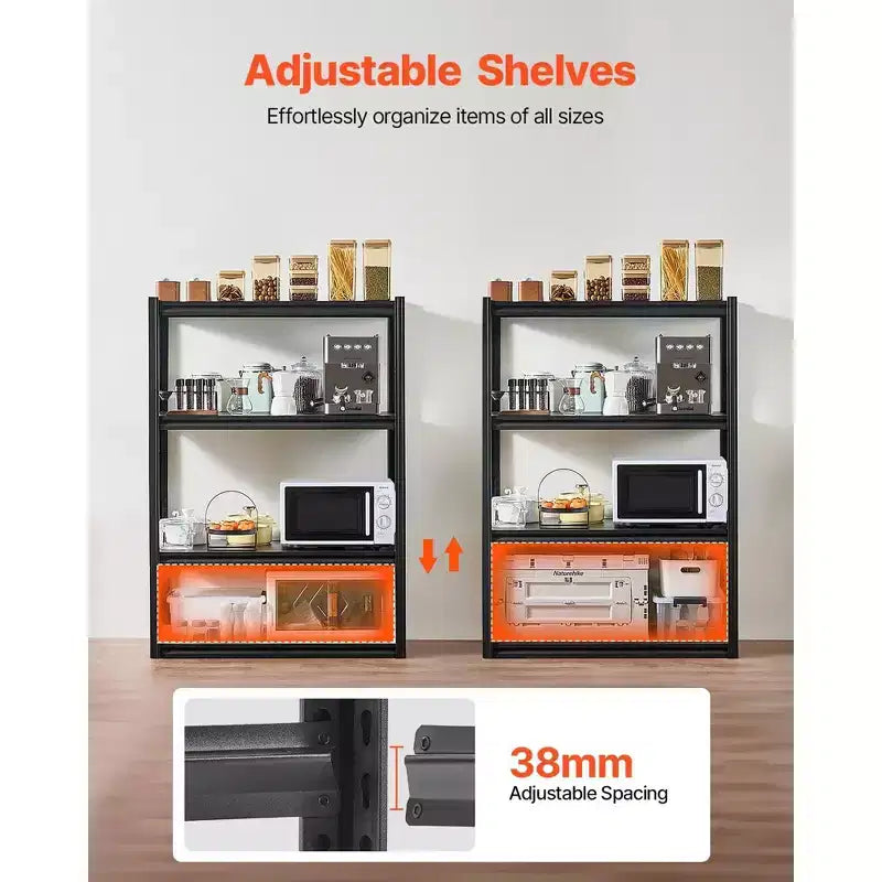 Étagères de rangement 20 P x 40 L x 57 H 4 niveaux pour garage robustes portables