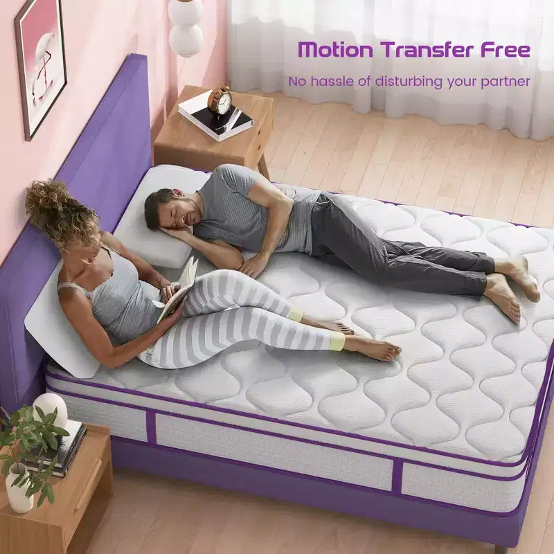 Matelas hybride Sersper 12 Euro Top en mousse à mémoire de forme et ressorts – Compatible avec sommier plateforme, sommier tapissier ou lattes