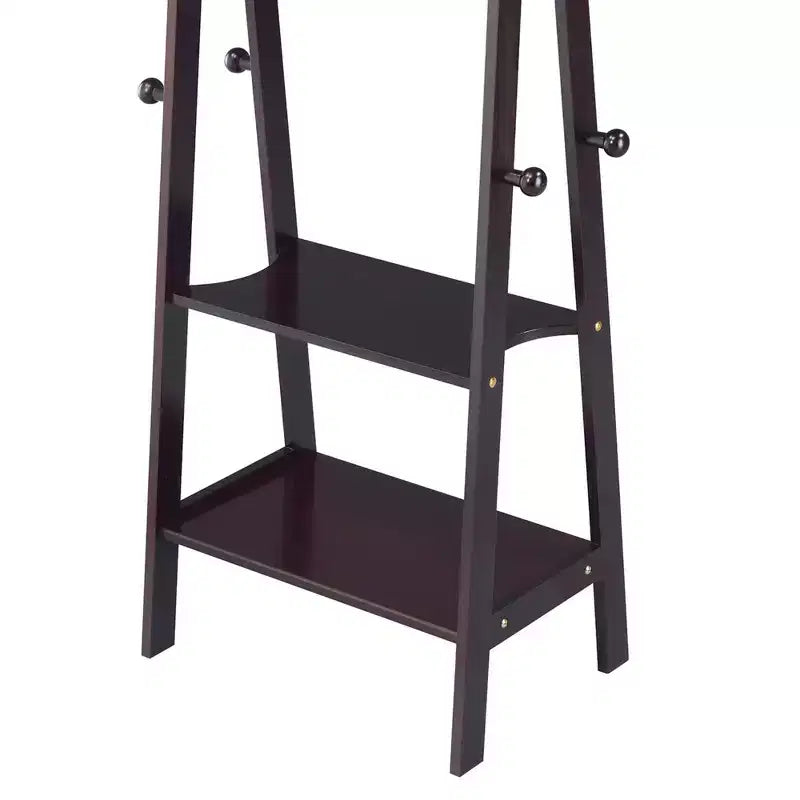 GDFStudio Chinedu - Porte-manteau en bois moderne de 150 cm avec 3 étagères ouvertes