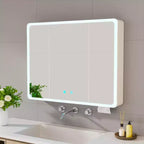 FAMYYT 35 in. W x28 in. H Aluminum Medicine Cabinet with Mirror and Light, Anti-fog, Easy to install