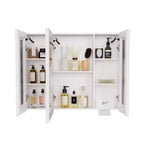 FAMYYT Armoire de toilette en aluminium de 35 po (L) x 28 po (H) avec miroir et éclairage, anti-buée, facile à installer