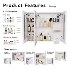 FAMYYT Armoire de toilette en aluminium de 35 po (L) x 28 po (H) avec miroir et éclairage, anti-buée, facile à installer