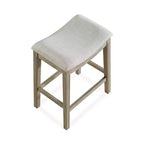 ROME + OAK Parker Tabouret de bar sans dossier, chêne recyclé, gris, lot de 3
