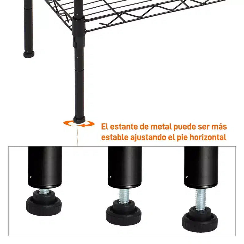 Étagère de rangement modulaire robuste en acier au carbone | Étagères réglables, organisateur autoportant pour garage/bureau, noir