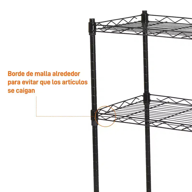 Étagère de rangement modulaire robuste en acier au carbone | Étagères réglables, organisateur autoportant pour garage/bureau, noir