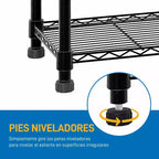 Étagère de rangement modulaire robuste en acier au carbone | Étagères réglables, organisateur autoportant pour garage/bureau, noir