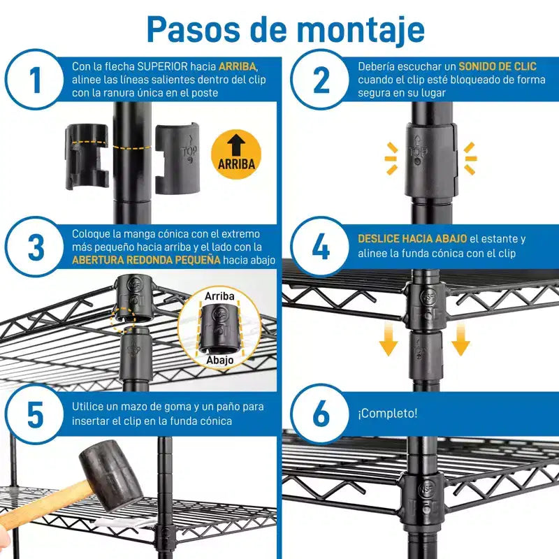 Étagère de rangement modulaire robuste en acier au carbone | Étagères réglables, organisateur autoportant pour garage/bureau, noir