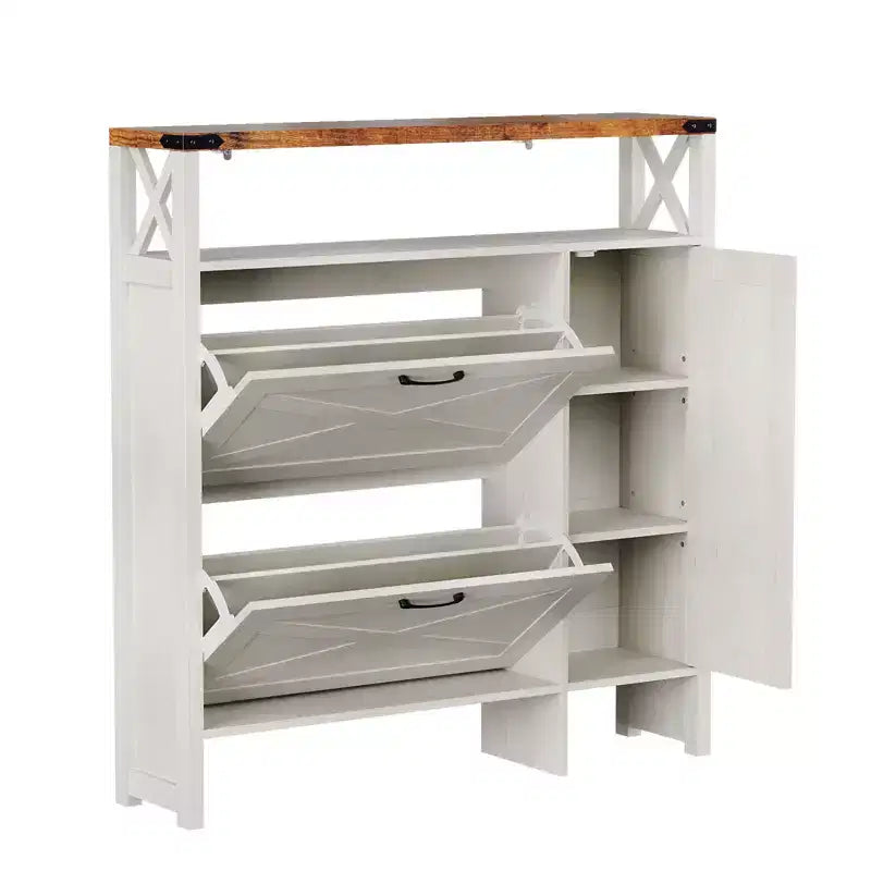 Karl Home Armoire porte de grange à 3 portes avec 1 étagère, largeur 42,7