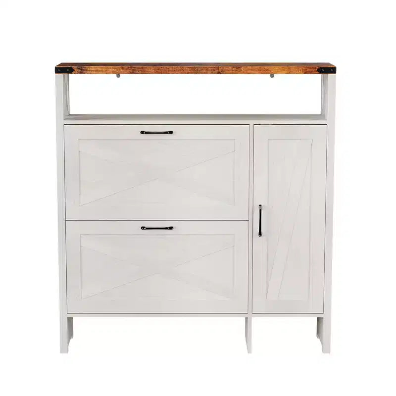 Karl Home Armoire porte de grange à 3 portes avec 1 étagère, largeur 42,7