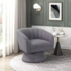 Fauteuil pivotant moderne GDFStudio Madison en bouclette avec dossier incurvé