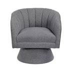 Fauteuil pivotant moderne GDFStudio Madison en bouclette avec dossier incurvé