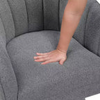 Fauteuil pivotant moderne GDFStudio Madison en bouclette avec dossier incurvé