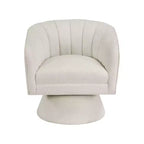 Fauteuil pivotant moderne GDFStudio Madison en bouclette avec dossier incurvé