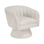 Fauteuil pivotant moderne GDFStudio Madison en bouclette avec dossier incurvé