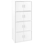 Hodedah HID44 Meuble de rangement multifonctionnel fermé à 8 portes pour la maison et le bureau, finition bois de hêtre