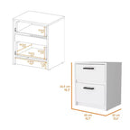 Myrtle 2 Table de chevet élégante et fonctionnelle à 2 tiroirs pour chambre à coucher et salon