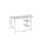 Bureau d'écriture HomeRoots 47 en verre transparent et métal argenté
