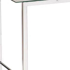 Bureau d'écriture HomeRoots 47 en verre transparent et métal argenté