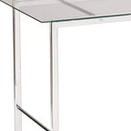 Bureau d'écriture HomeRoots 47 en verre transparent et métal argenté