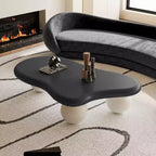 Table basse nuage 47" avec pieds boules, table basse centrale irrégulière moderne pour salon, noire
