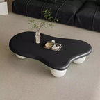 Table basse nuage 47" avec pieds boules, table basse centrale irrégulière moderne pour salon, noire
