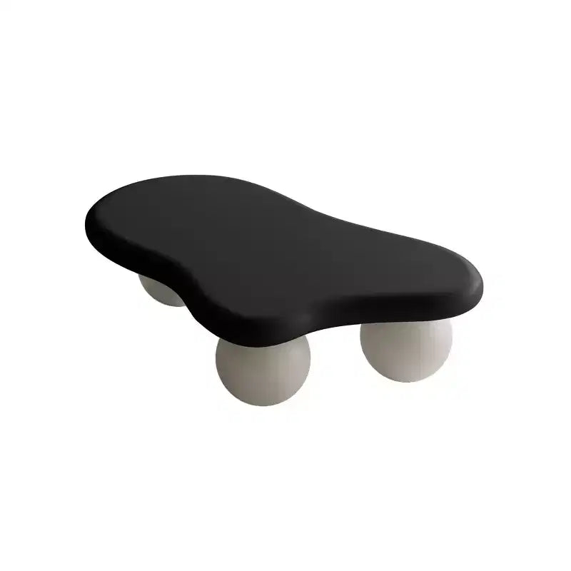 Table basse nuage 47" avec pieds boules, table basse centrale irrégulière moderne pour salon, noire