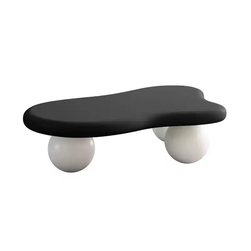 Table basse nuage 47" avec pieds boules, table basse centrale irrégulière moderne pour salon, noire