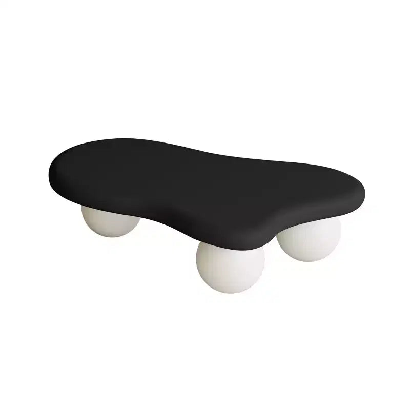 Table basse nuage 47" avec pieds boules, table basse centrale irrégulière moderne pour salon, noire