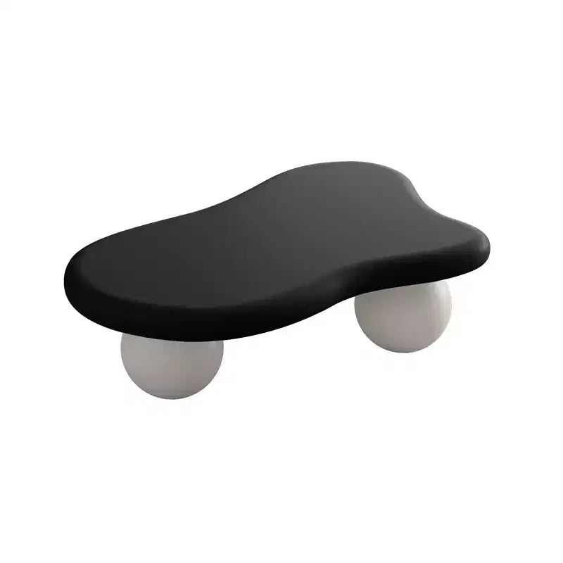 Table basse nuage 47" avec pieds boules, table basse centrale irrégulière moderne pour salon, noire