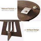 Table de salle à manger de ferme ronde de 120 cm, table de cuisine en MDF aspect bois pour salle à manger, coin petit-déjeuner et réunions quotidiennes