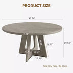 Table de salle à manger de ferme ronde de 120 cm, table de cuisine en MDF aspect bois pour salle à manger, coin petit-déjeuner et réunions quotidiennes