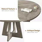 Table de salle à manger de ferme ronde de 120 cm, table de cuisine en MDF aspect bois pour salle à manger, coin petit-déjeuner et réunions quotidiennes