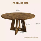 Table de salle à manger de ferme ronde de 120 cm, table de cuisine en MDF aspect bois pour salle à manger, coin petit-déjeuner et réunions quotidiennes