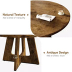 Table de salle à manger de ferme ronde de 120 cm, table de cuisine en MDF aspect bois pour salle à manger, coin petit-déjeuner et réunions quotidiennes