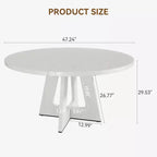 Table de salle à manger de ferme ronde de 120 cm, table de cuisine en MDF aspect bois pour salle à manger, coin petit-déjeuner et réunions quotidiennes
