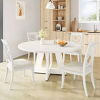 Table de salle à manger de ferme ronde de 120 cm, table de cuisine en MDF aspect bois pour salle à manger, coin petit-déjeuner et réunions quotidiennes
