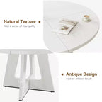Table de salle à manger de ferme ronde de 120 cm, table de cuisine en MDF aspect bois pour salle à manger, coin petit-déjeuner et réunions quotidiennes
