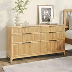 Commode de rangement fermée à 6 tiroirs en pin naturel - Walker Edison
