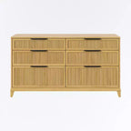 Commode de rangement fermée à 6 tiroirs en pin naturel - Walker Edison