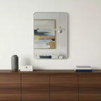 HomeRoots Miroir d'appoint encadré en aluminium argenté 36 po